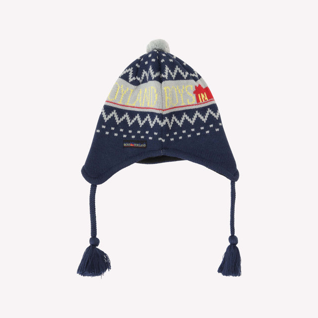 CITY LOGO KNIT FLEECE BEANIE - NAVY