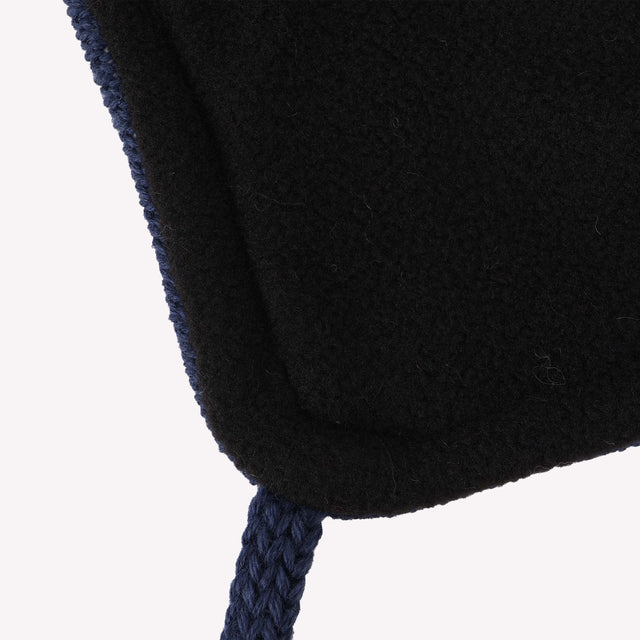 CITY LOGO KNIT FLEECE BEANIE - NAVY