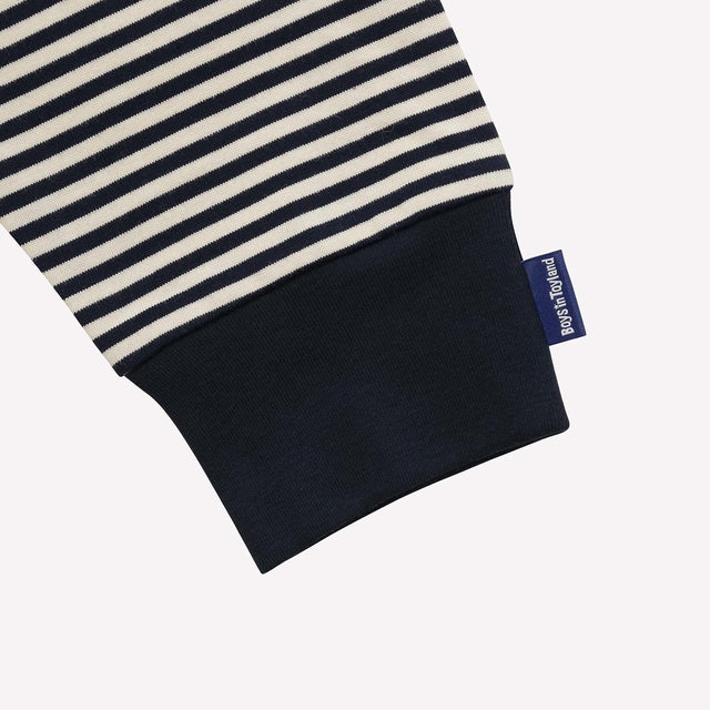 STRIPE HENLEY NECK LS TEE